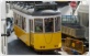 Three yellow old trams in Lisbon