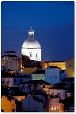 Old part of Lisbon at dusk